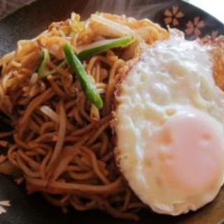 昔懐かし茶色麺の石巻焼きそば